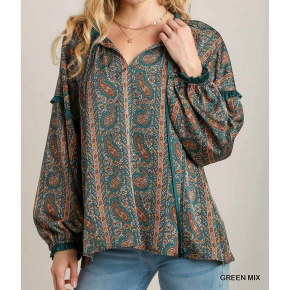 Top Sans Manches New Directions Pour Femme - Taille Petite M - Motif Paisley - Bas évasé - Occasion Bon état